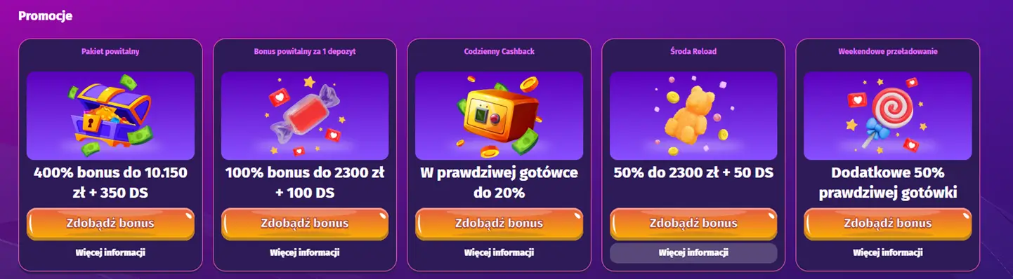 Bonusy w LollySpins Casino